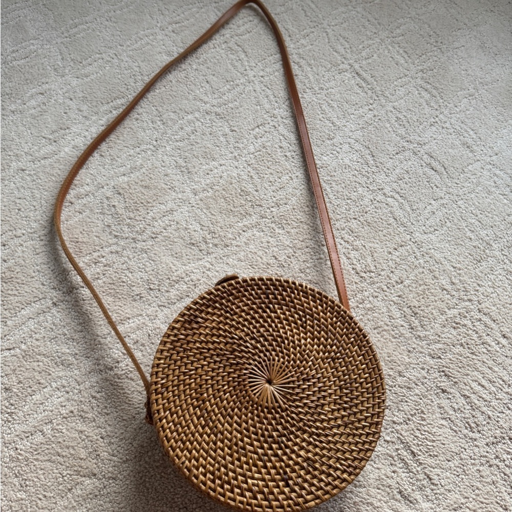 Brown Woven Crossbody Bag